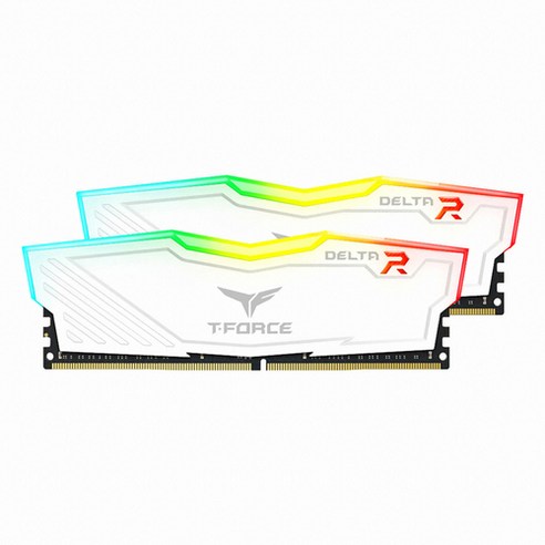 팀그룹 T Force DDR4 3200 CL16 Delta RGB 데스크탑용 화이트 16GB x 2p, 2개