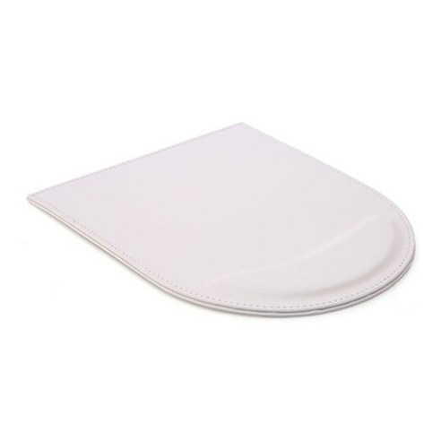 파라다이소 깔끔 반원 가죽 스티치 손목패드 마우스패드 20 x 25 cm, 화이트, 1개