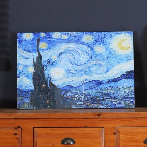 명화 액자테이블 중 중 720 x 480 mm, 별이 빛나는 밤