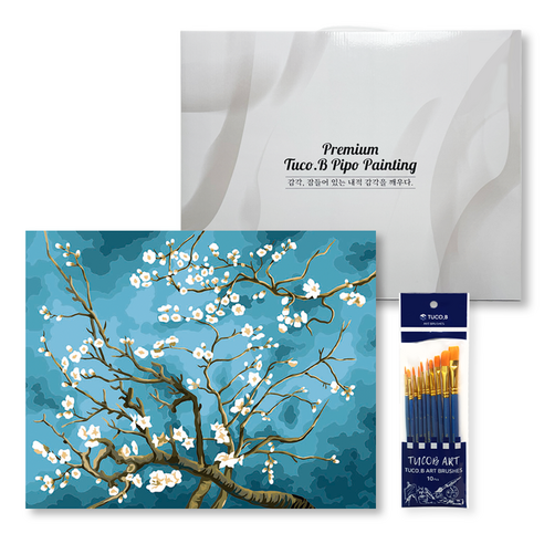 투코비 DIY 명화그리기 프리미엄 세트 가로형 하늘에 핀 꽃 P5561 40 x 50 cm, 혼합색상