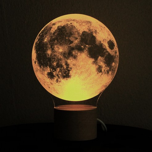 코카브 LED 무드등 + 선물 포장, 큰 보름달