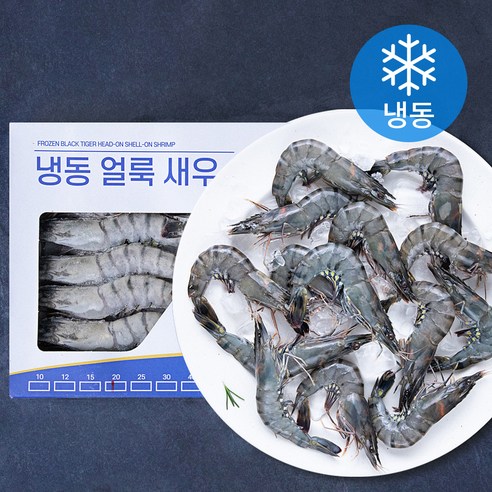 오션스글로벌 블랙타이거 얼룩 새우 (냉동), 1개, 500g(20미)