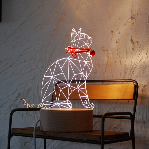 잇츠온 고양이 3D LED 인테리어 무드등, 앉아있는 고양이