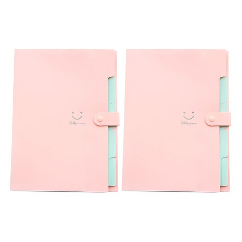알로데 스마일 캔디 파일 케이스 32.4 x 23.6 x 1.9 cm, TYPE02 핑크, 2개