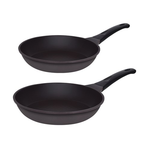 오퇴르 시어터 주물 프라이팬 세트 2개, 다크브라운, 1세트, 프라이팬  20cm + 프라이팬 26cm