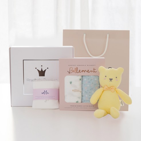 벨몽 로열 베이비 출산 선물세트, 리틀포레스트(블랭킷), 달시(인형)