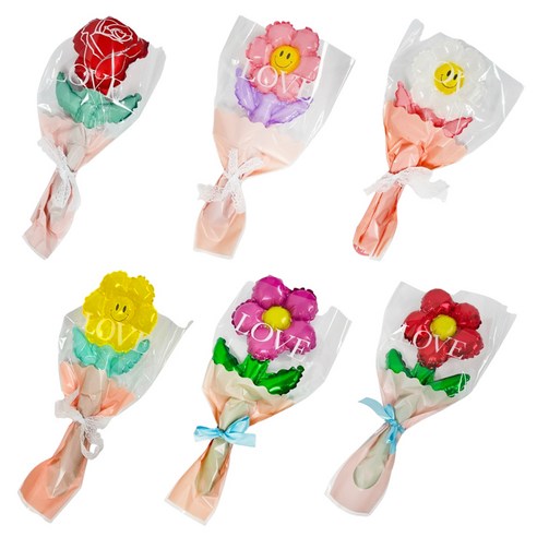 특별한 날을 더욱 빛내는 마법, 파티공구 꽃다발 풍선 키트 6종 세트! 풍선카네이션