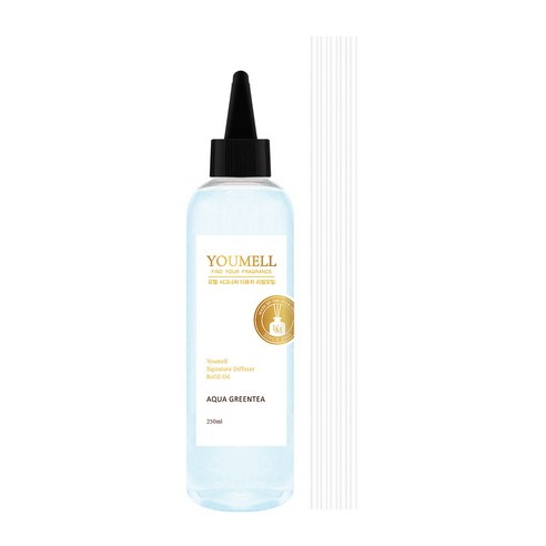 유멜 시그니처 디퓨저 리필오일 + 섬유스틱 5p, 아쿠아그린티, 250ml