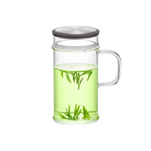 사마글라스 초승달 티머그 380ml, 블랙뚜껑(LC-003A), 1개
