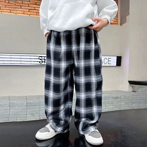 핑크비 여아용 테라 체크 바지