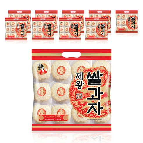 제왕 쌀과자 바삭한맛 원형, 270g, 4개