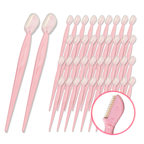래쉬톡 부분 눈썹칼, 핑크, 40개