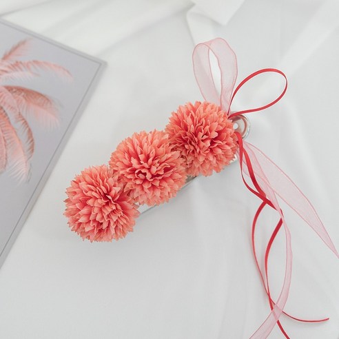 폼폼플로 커튼집게A 20cm, 오렌지, 1개