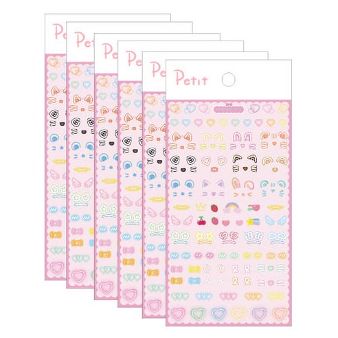 쁘띠팬시 폴라로이드 데코 시리즈 폴꾸 네온 스티커 PD883, PD883 폴꾸(네온), 6개
