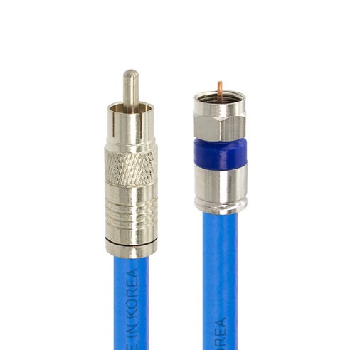 솔탑 고급형 RCA TO RF 5C 압착 방수 TV 동축 콤보 케이블 블루 10m, SOLTOP-795