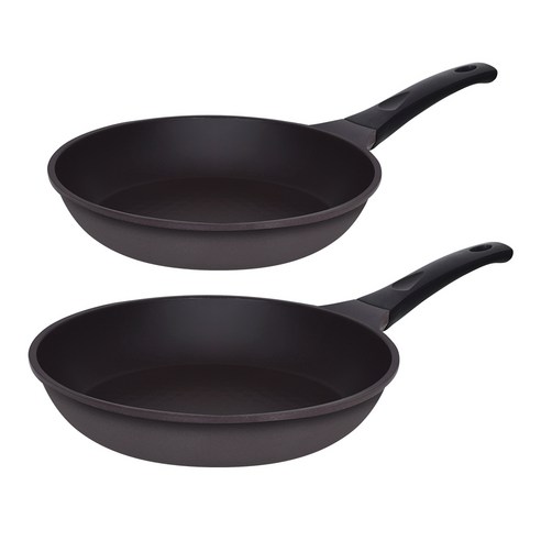 오퇴르 시어터 주물 프라이팬 세트 2개, 다크브라운, 1세트, 프라이팬  26cm + 프라이팬 28cm