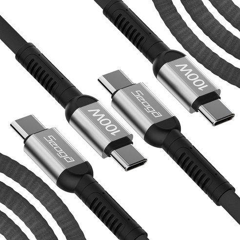 서가 메탈 PD E Marker칩 초고속 충전 케이블 C to C PD 100W, 2m, 다크그레이, 2개
