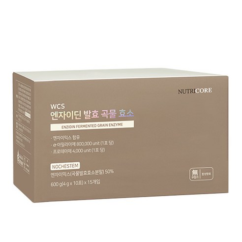 뉴트리코어 WCS 엔자이딘 발효 곡물 효소 150p, 600g, 1개