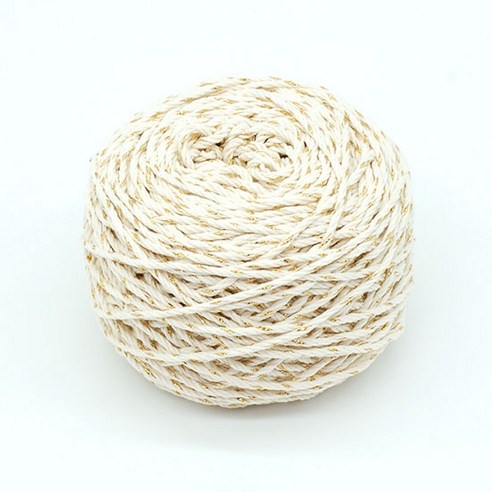 마크라메 색상면사 얇은 뜨개실 2.5mm 100g, 36 반짝이골드, 70m