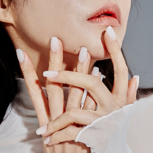 붙이는 젤네일 블링온 스티커, 1개, 퓨어화이트