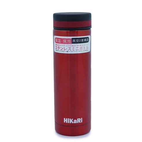 HiKaRi 스텐 메탈 보온 보냉병, RED, 320ml
