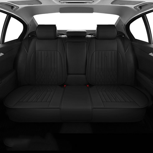 리버폭스 차량용 타공 풀커버형 시트커버 뒷좌석 방석 + 등커버 세트, 블랙, 1세트