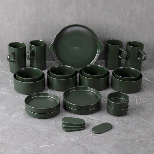 블룸엣홈 몬타지오 4인 식기홈 세트 23p, 그린, 식기 8종