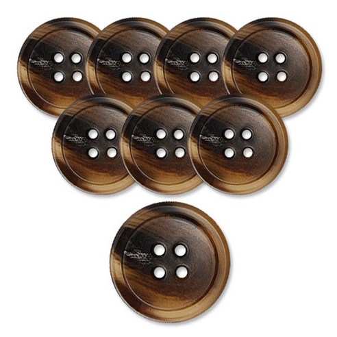 동대문단추왕 무광 코트 가디건 단추 25mm, L브라운쿠바, 8개