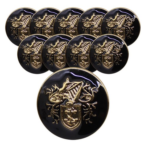 동대문단추왕 바이킹 단추 18mm, 블랙G, 10개