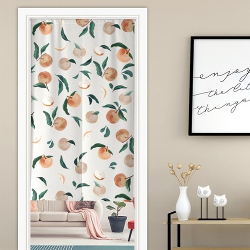 스타 귀여운 후르츠 패턴 파티션 커튼 양문형, Type 10