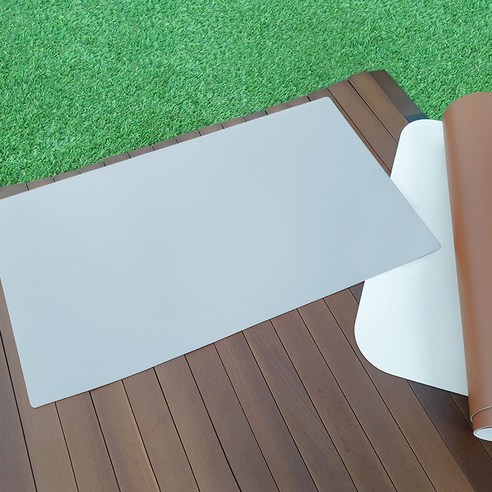 7A 가죽 양면 방수 감성 캠핑 테이블 매트 모서리라운딩 90 x 170 cm, 연블루 + 연보라, 1단