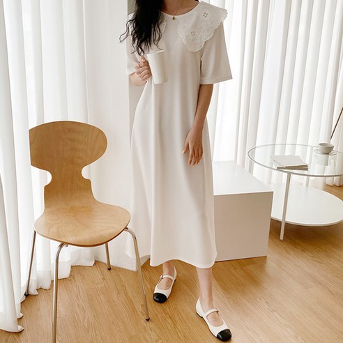 보리맘 웨이브 카라 빅사이즈 임부복 원피스 a315