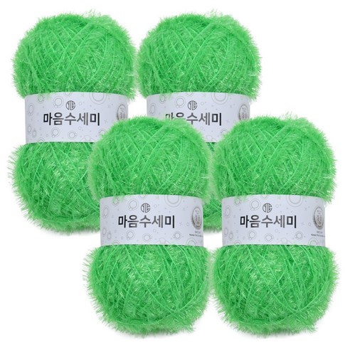 브랜드얀 마음 수세미 뜨개실 4p, 26 네온그린