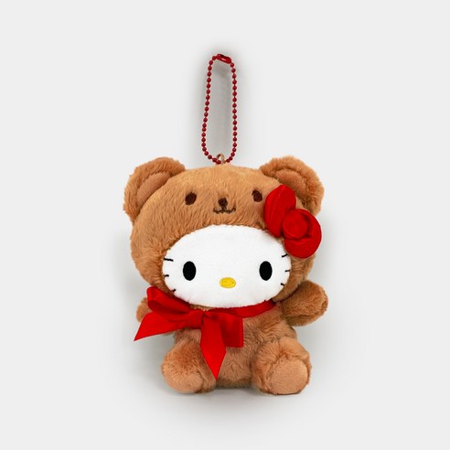 제이콥씨앤이 헬로키티 레트로 베어 키링, 1개, 브라운, 12cm