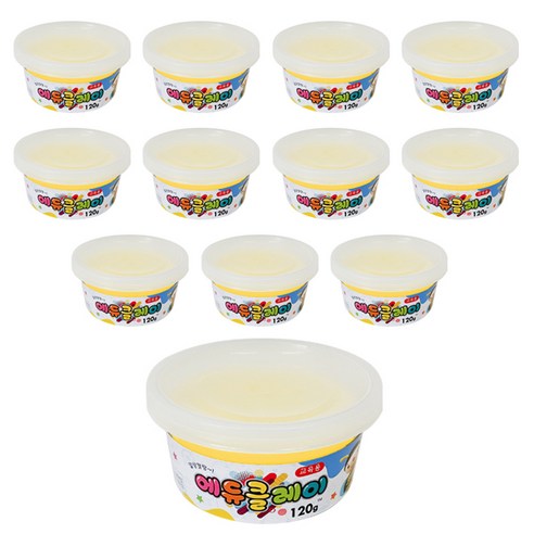 에듀클레이 12p, 형광노랑, 120g, 1세트