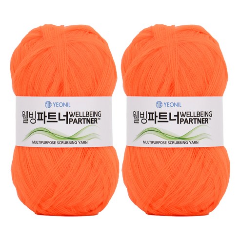 브랜드얀 웰빙파트너 뜨개실 2p, 네온오렌지