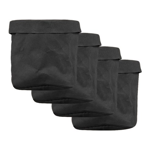 마켓감성 크래프트 종이봉투 8 x 8 cm, 블랙, 4개
