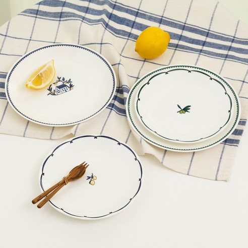한국도자기 포지타노 접시세트, 혼합색상, 1세트, 접시 21.5cm 2종 + 19cm 2종