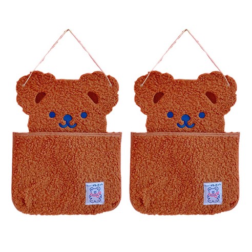 더나은날 벽에 달린 코알라 다용도 수납 바구니 YT_RI261, 브라운, 2개