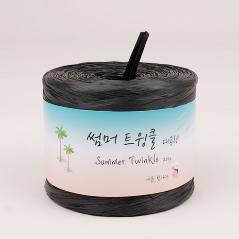 니트러브 썸머 트윙클 대용량 뜨개실 200g, 112 블랙, 1개