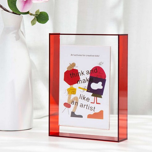 아크릴 두꺼운 액자 프레임, 레드, 1개