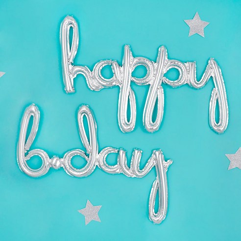 파티팡 happy b day 이니셜 은박풍선 세트, 실버, 3세트
