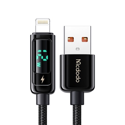 아이폰케이블 맥도도 디스플레이 USB A타입-애플8핀 라이트닝 고속충전 케이블, 블랙, 1.2m, 1개