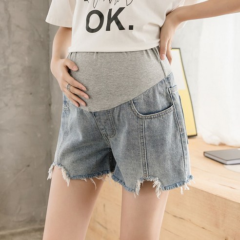 루비코코 여름 얇은 데님 임산부 반바지