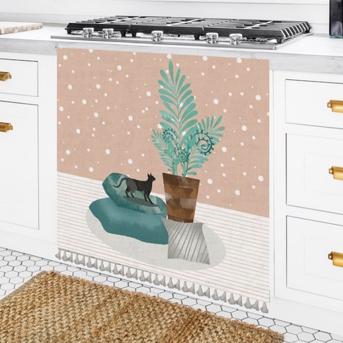 심플한 드로잉 벨크로 서랍 가리개 커튼