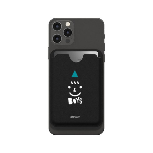 트라이코지 커플 가죽 휴대폰 카드수납포켓, BOYS, 1개
