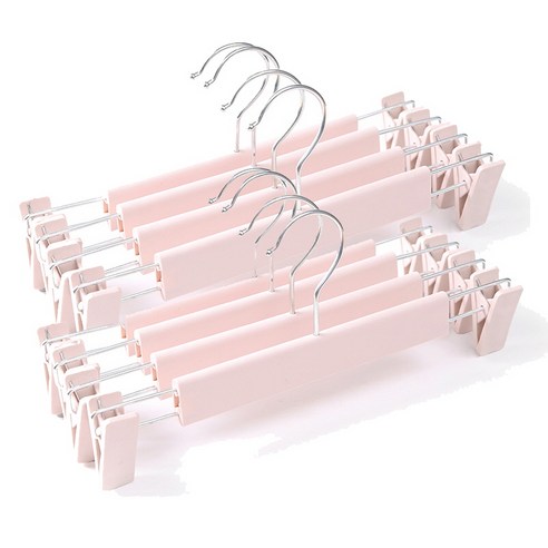 유즈윈 플라스틱 치마 바지걸이, 10개, 핑크