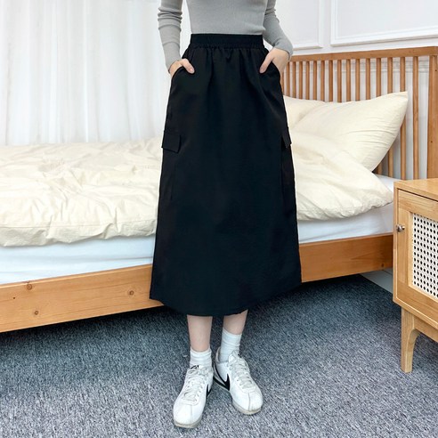 잘빠진 웨스트 카고 롱 스커트