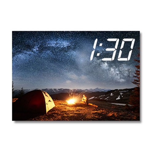 홈마인 LED 캔버스 프린팅 액자 시계 캠핑, A3-HM-CAMPING-04