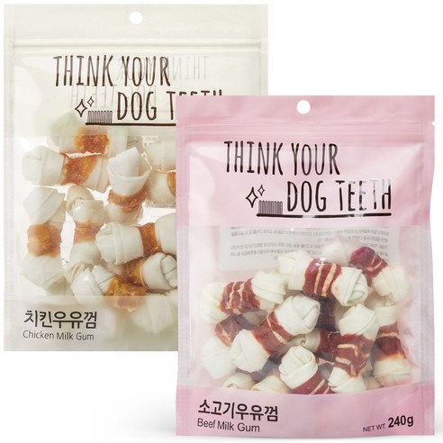 띵크유어도그티 강아지 딩고 간식 세트, 치킨, 소고기, 1세트, 240g